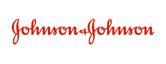 Johnson & Johnson logo featuring the brand name written in cursive red font, resembling a comforting home signature, on a transparent background.